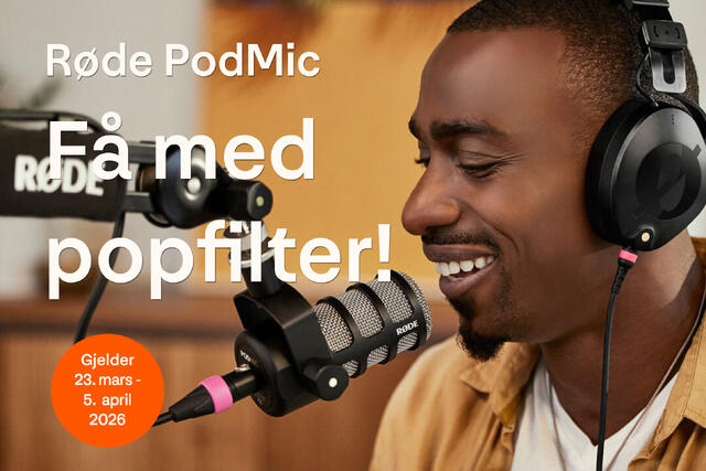 Kjøp RØDE PodMic og få med popfilter